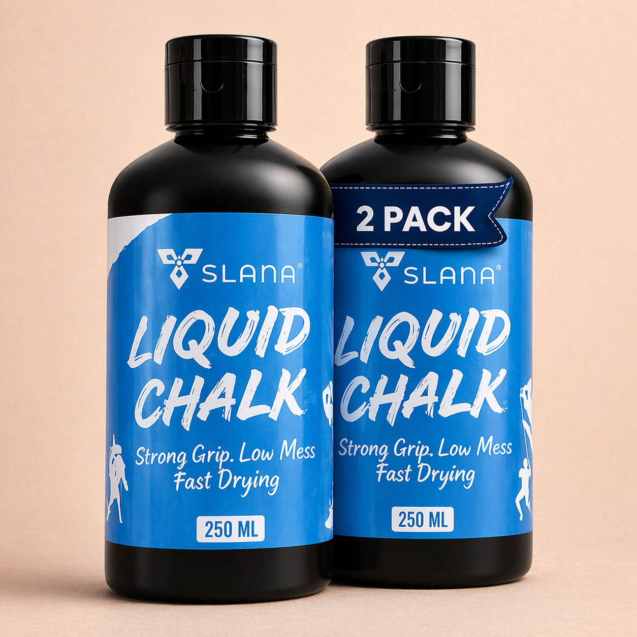 SLANA Liquid Chalk for Gym, Weightlifting – Fast Drying Gym Chalk Liquid, Lasting Grip Formula – Mess Free, Dust-Free, Skin-Safe Liquid Climbing Chalk for Pull Ups, Gymnastic & Training