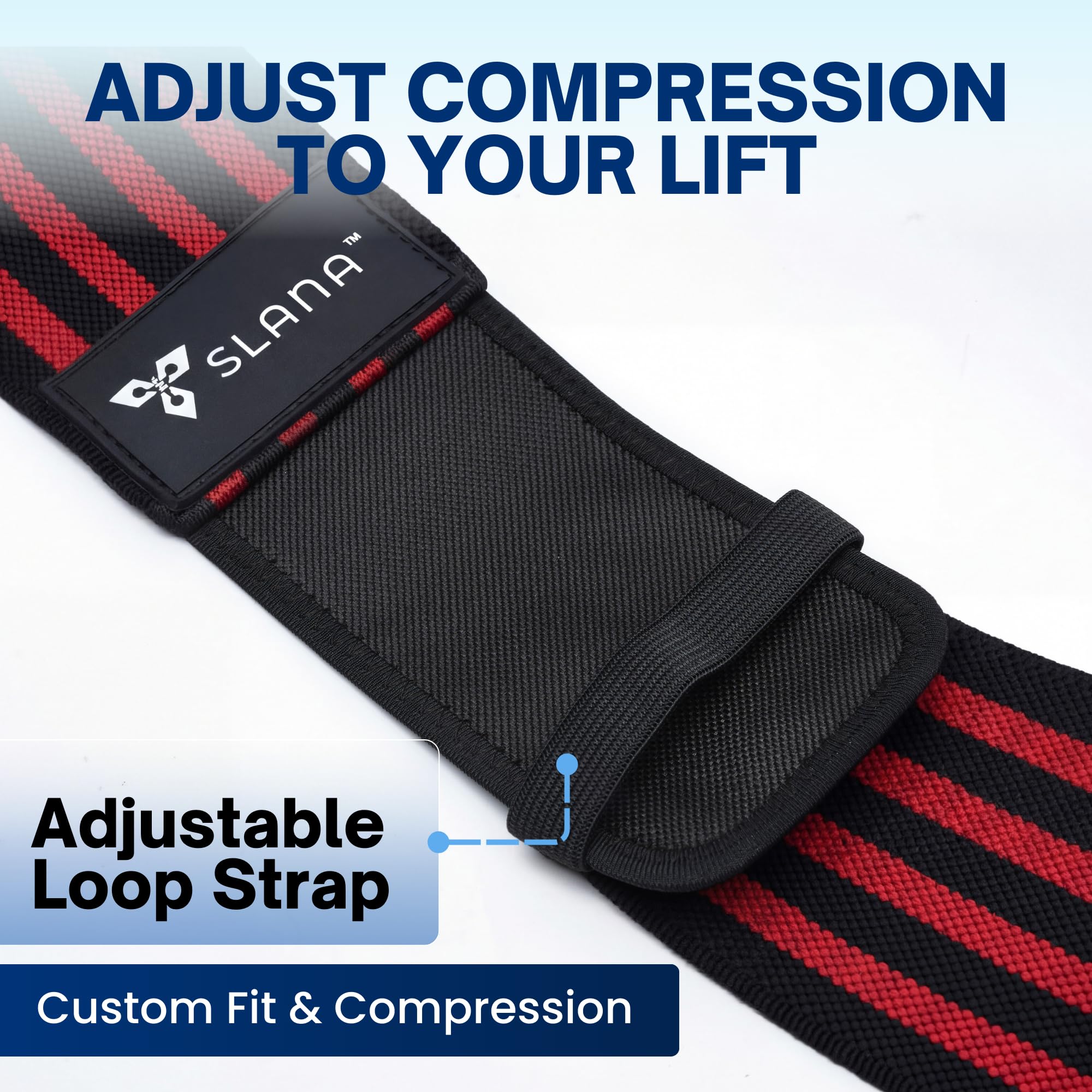 SLANA Elbow Wraps for Weightlifting – 40” Long Adjustable Compression - Elbow Sleeves Weightlifting Men with Hook-and-Loop Closure – Support for Heavy Pressing, Strength Training & Lifting Stability