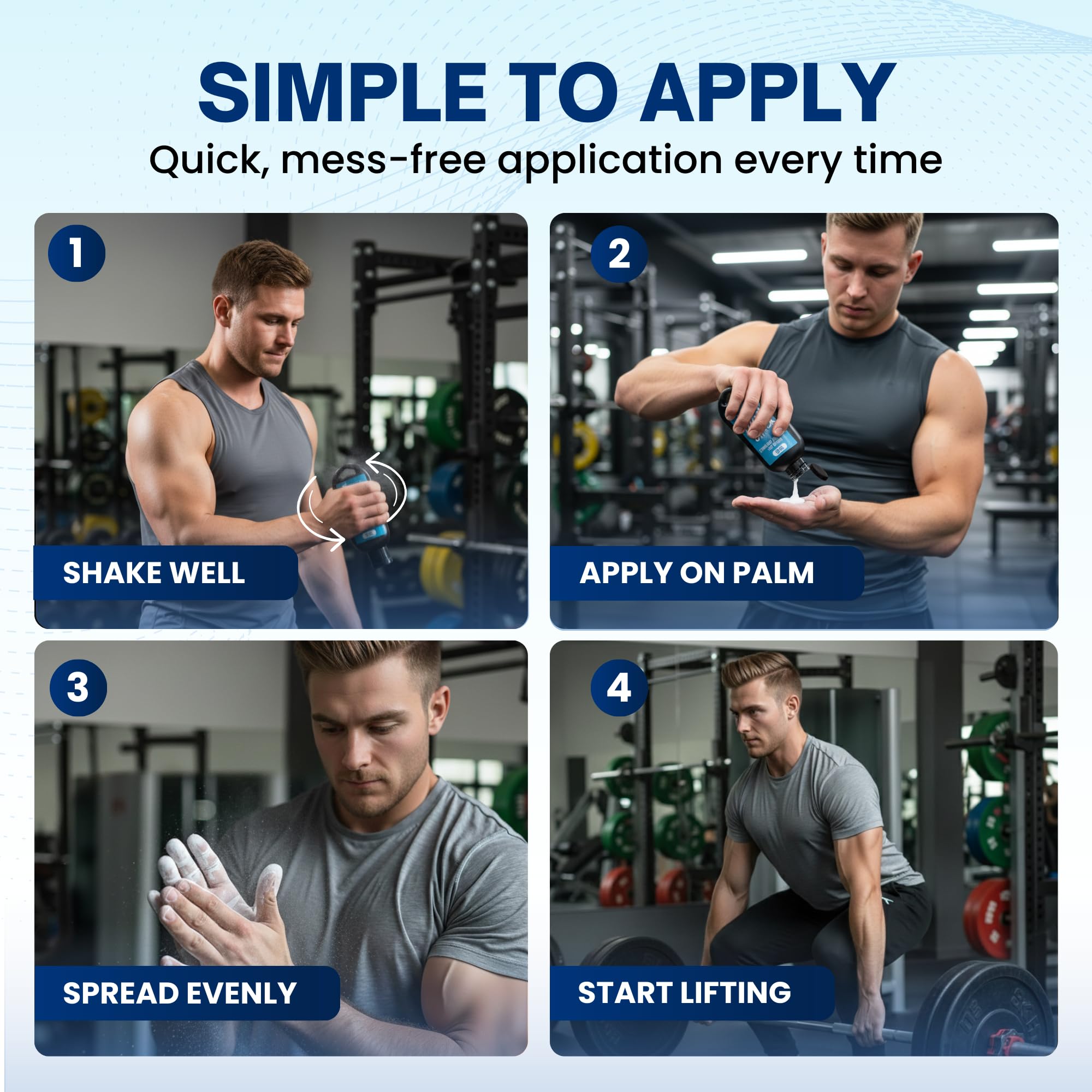 SLANA Liquid Chalk for Gym, Weightlifting – Fast Drying Gym Chalk Liquid, Lasting Grip Formula – Mess Free, Dust-Free, Skin-Safe Liquid Climbing Chalk for Pull Ups, Gymnastic & Training