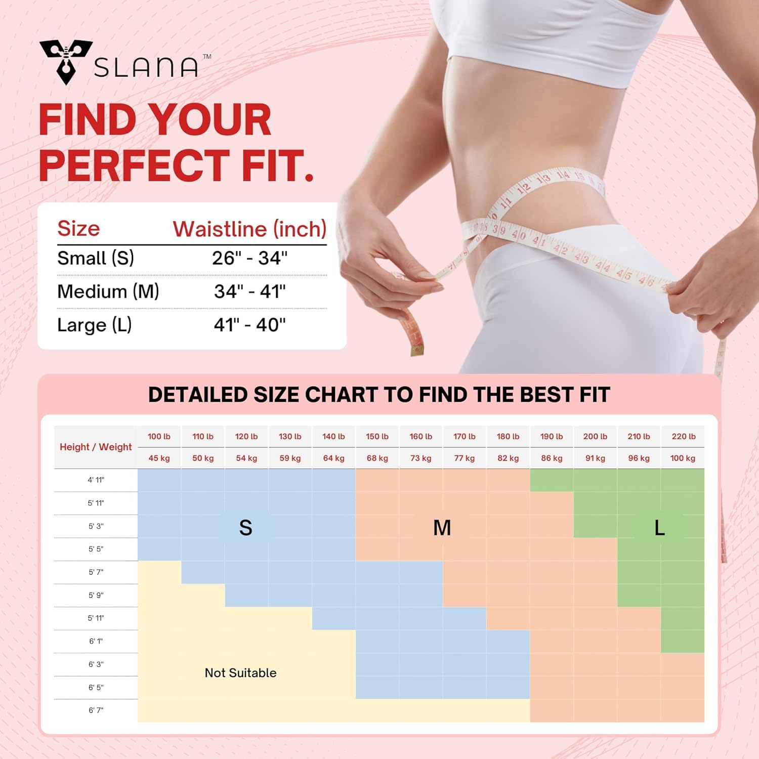 SLANA Back Posture Corrector - Adjustable and Breathable - Medium Size Straightener Posture Corrector Providing Pain Relief from Neck, Shoulder, Upper & Lower Body (Half Back Support (Pink))
