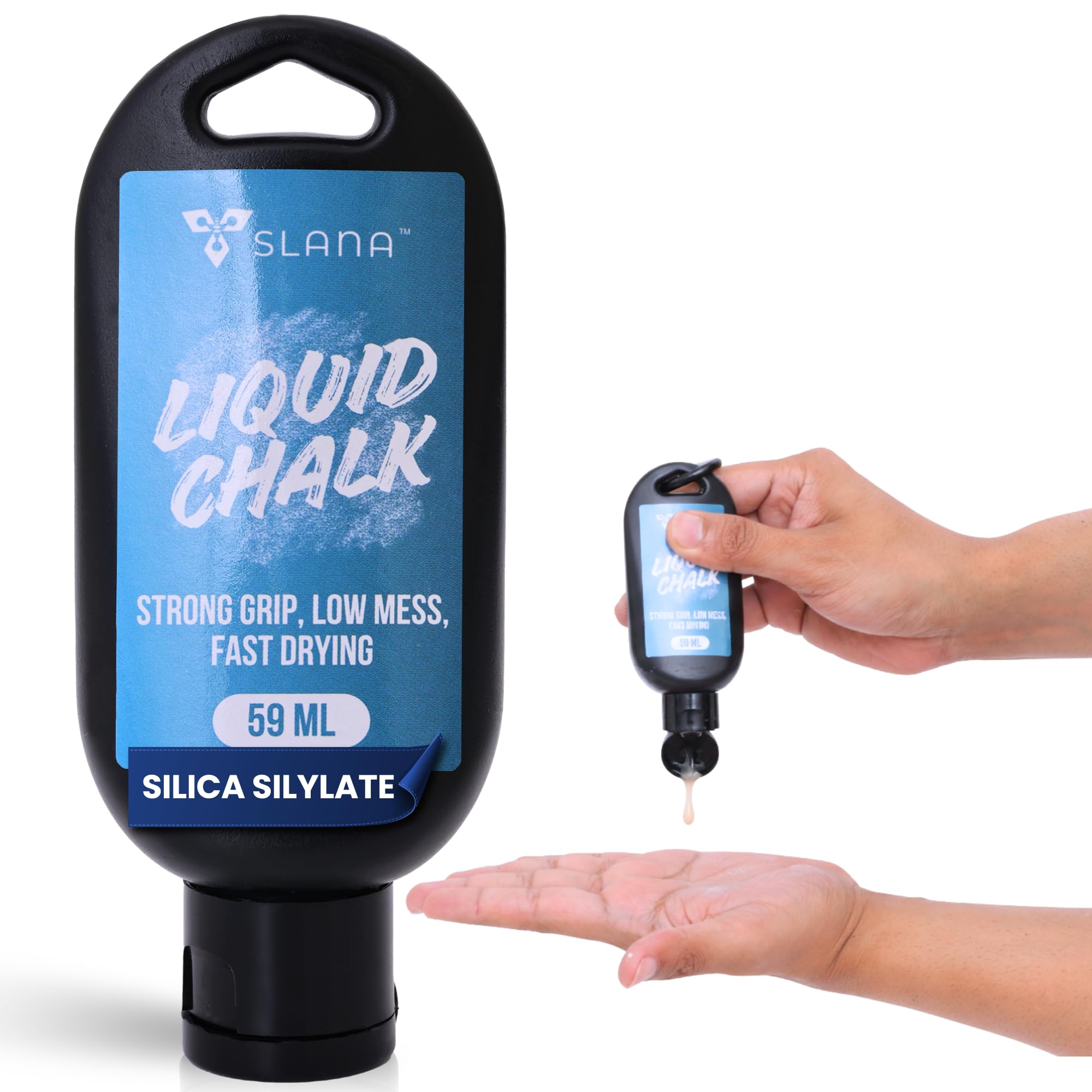 SLANA Liquid Chalk for Gym, Weightlifting – Fast Drying Gym Chalk Liquid, Lasting Grip Formula – Mess Free, Dust-Free, Skin-Safe Liquid Climbing Chalk for Pull Ups, Gymnastic & Training