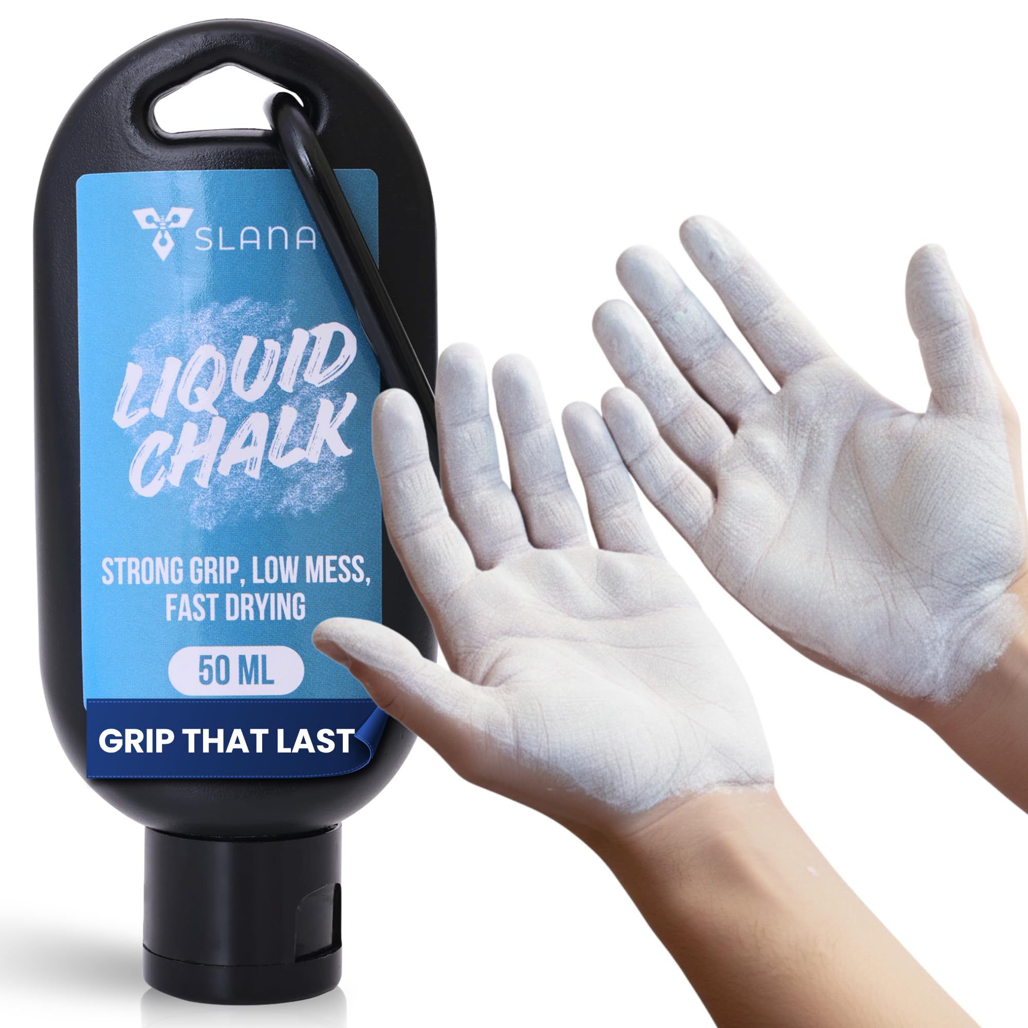 SLANA Liquid Chalk for Gym, Weightlifting – Fast Drying Gym Chalk Liquid, Lasting Grip Formula – Mess Free, Dust-Free, Skin-Safe Liquid Climbing Chalk for Pull Ups, Gymnastic & Training