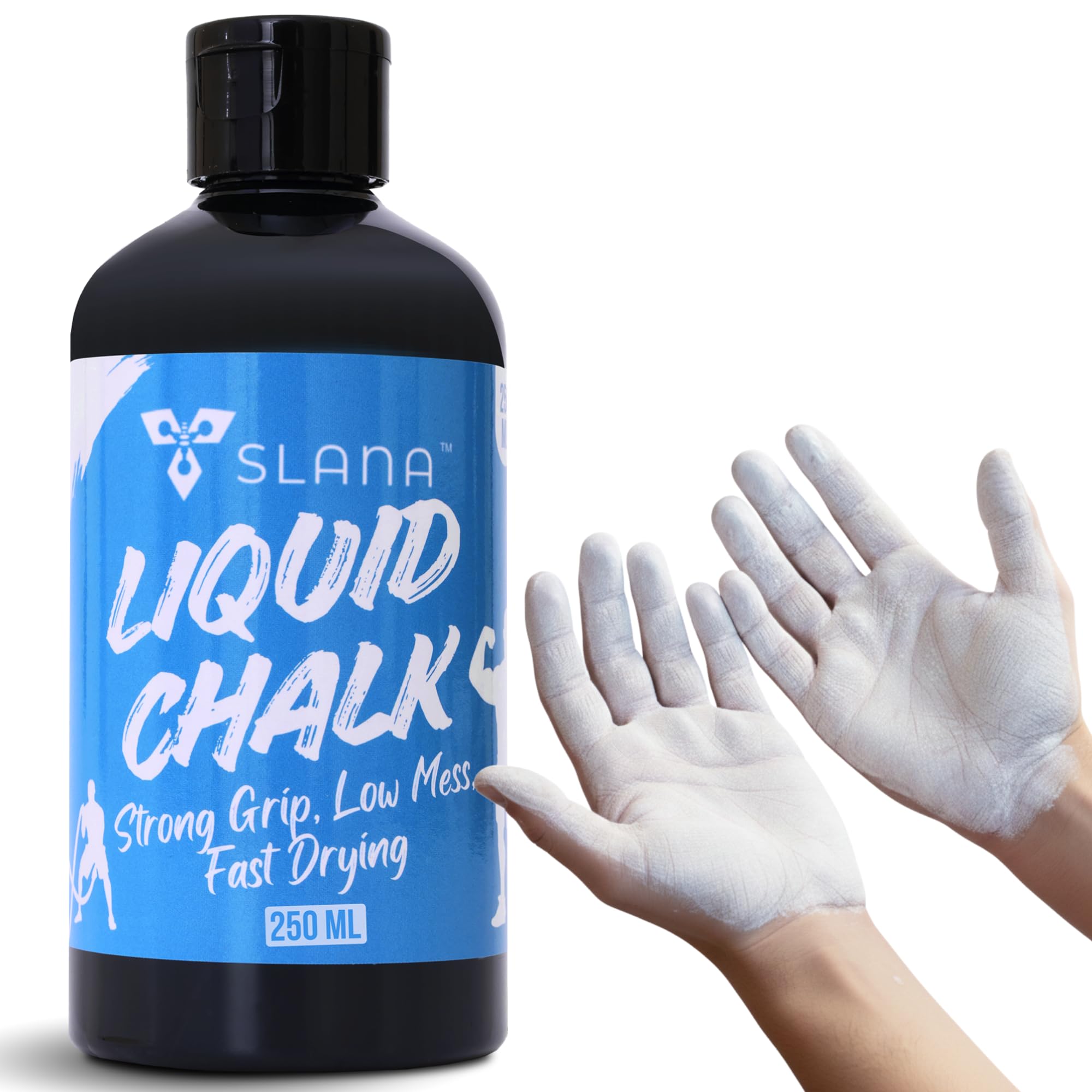 SLANA Liquid Chalk for Gym, Weightlifting – Fast Drying Gym Chalk Liquid, Lasting Grip Formula – Mess Free, Dust-Free, Skin-Safe Liquid Climbing Chalk for Pull Ups, Gymnastic & Training