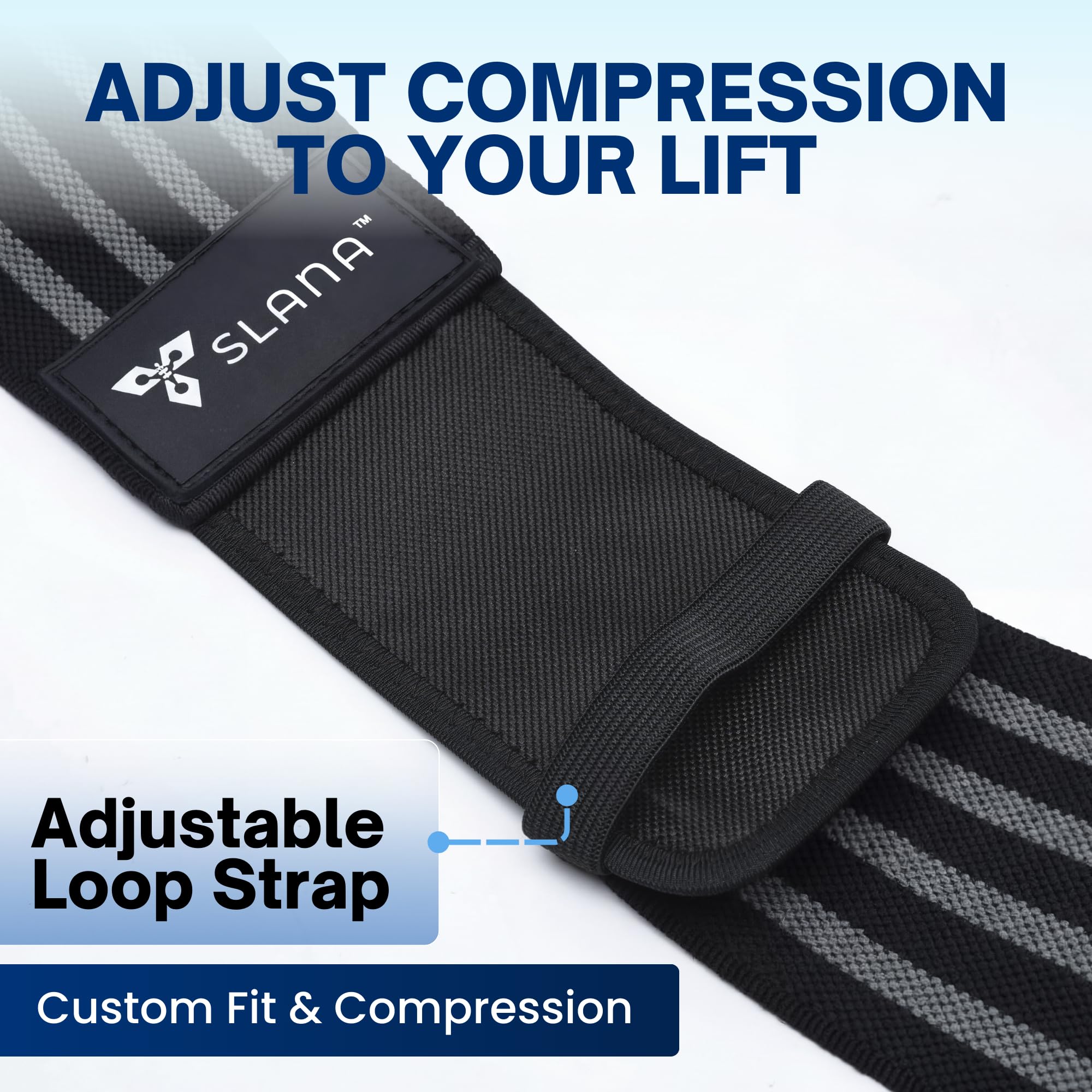SLANA Elbow Wraps for Weightlifting – 40” Long Adjustable Compression - Elbow Sleeves Weightlifting Men with Hook-and-Loop Closure – Support for Heavy Pressing, Strength Training & Lifting Stability